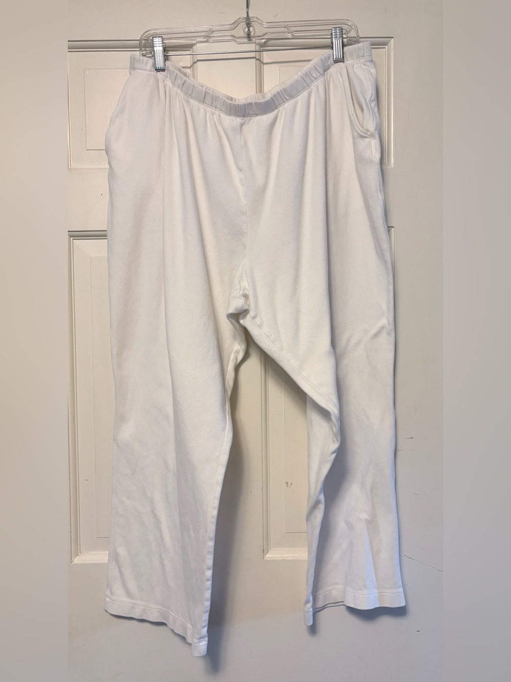 Lands' End White Women's Knit Pull-On Pants